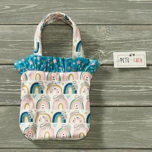 Pete + Lucy Rainbow Sloth Soft Sided Girls Purse Hearts Stars Gift NEW
